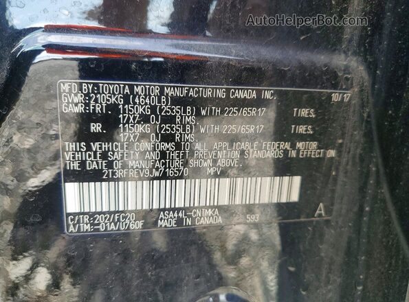 2T3RFREV9JW716570 2018 TOYOTA RAV4 Black VIN sticker view