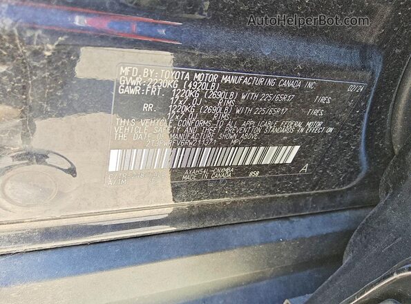 2T3RWRFV6RW211371 2024 TOYOTA RAV4 Black Vista de la etiqueta del VIN