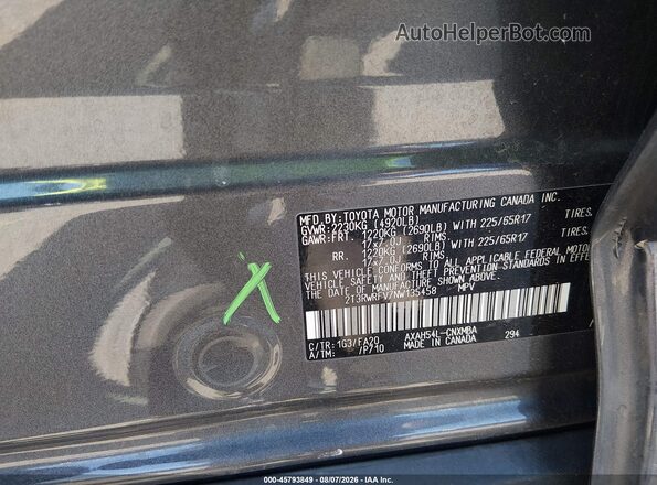 2T3RWRFV7NW135458 2022 TOYOTA RAV4 HYBRID Gray Vista del compartimento del motor