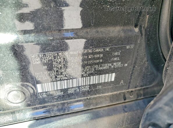2T3S1RFV8NW324507 2022 TOYOTA RAV4 Black Вид підкапотного простору