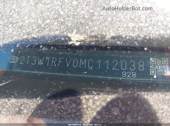 2T3W1RFV0MC112038 2021 TOYOTA RAV4 Silver Widok komory silnika