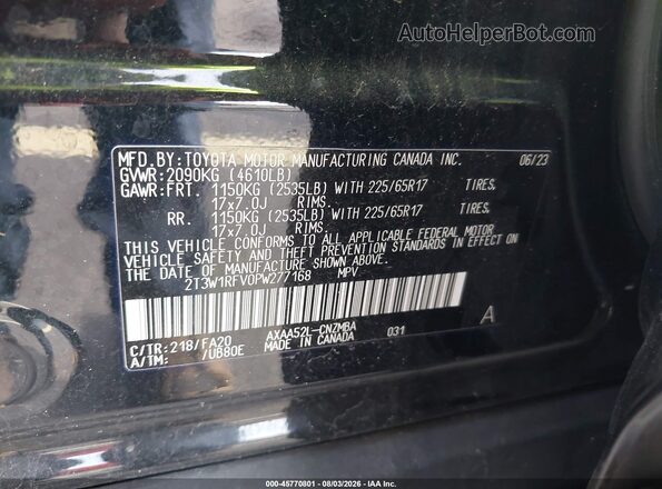 2T3W1RFV0PW277168 2023 TOYOTA RAV4 Black ძრავის განყოფილების ხედი