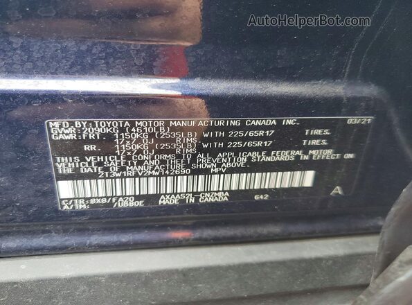 2T3W1RFV2MW142690 2021 TOYOTA RAV4 Синий Вид подкапотного пространства