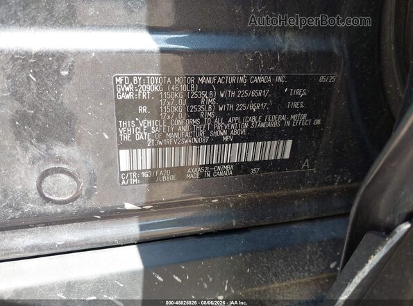 2T3W1RFV2SW400087 2025 TOYOTA RAV4 Серый Вид подкапотного пространства