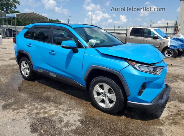 2T3W1RFV3KW007442 2019 TOYOTA RAV4 Бирюзовый Передняя правая четверть