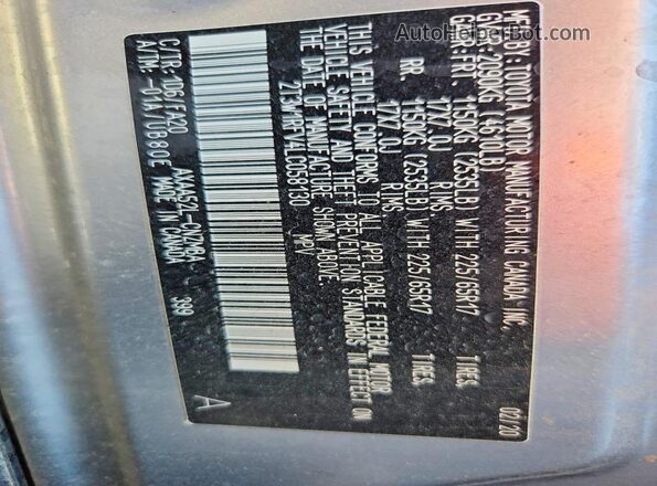 2T3W1RFV4LC058130 2020 TOYOTA RAV4 Silver 