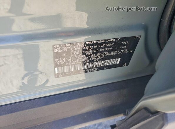 2T3W1RFV4MW143582 2021 TOYOTA RAV4 Green VIN կոդի պիտակի տեսք
