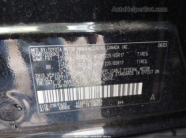 2T3W1RFV4PC237077 2023 TOYOTA RAV4 Black Вид підкапотного простору
