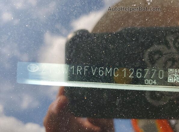 2T3W1RFV6MC126770 2021 TOYOTA RAV4 Серебряный Вид наклейки с VIN-кодом