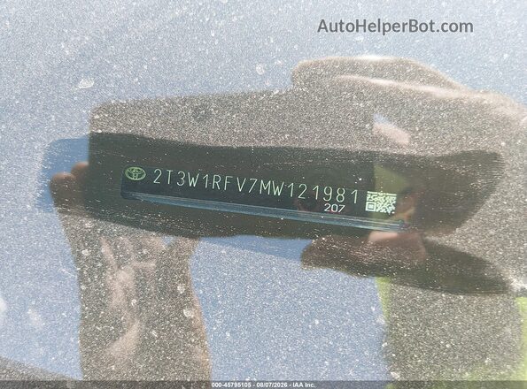 2T3W1RFV7MW121981 2021 TOYOTA RAV4 Gray 
