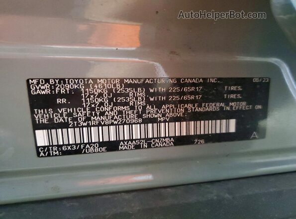 2T3W1RFV8PW270968 2023 TOYOTA RAV4 Gray 