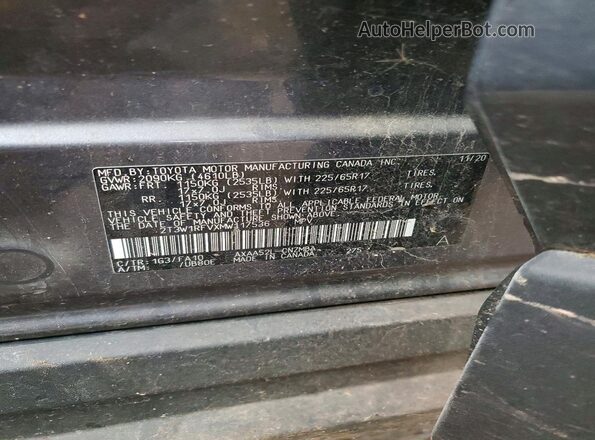2T3W1RFVXMW117536 2021 TOYOTA RAV4 Gray Панорамний вид салону 360°