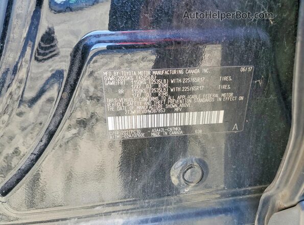 2T3WFREV0HW387853 2017 TOYOTA RAV4 Black Vista de la etiqueta del VIN