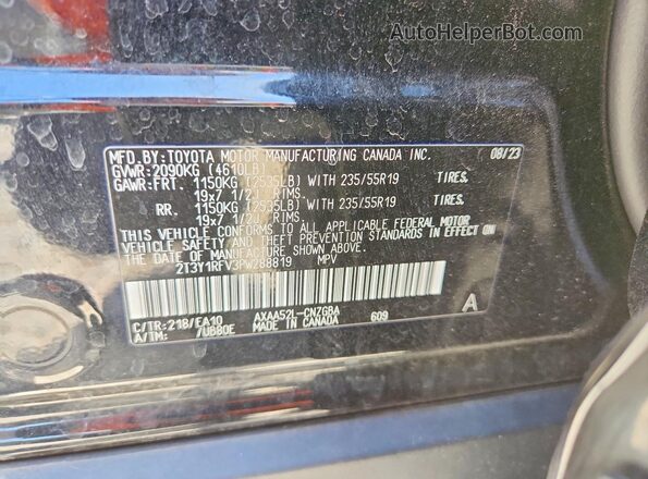 2T3Y1RFV3PW288819 2023 TOYOTA RAV4 Black Շարժիչի բաժամունքի տեսք