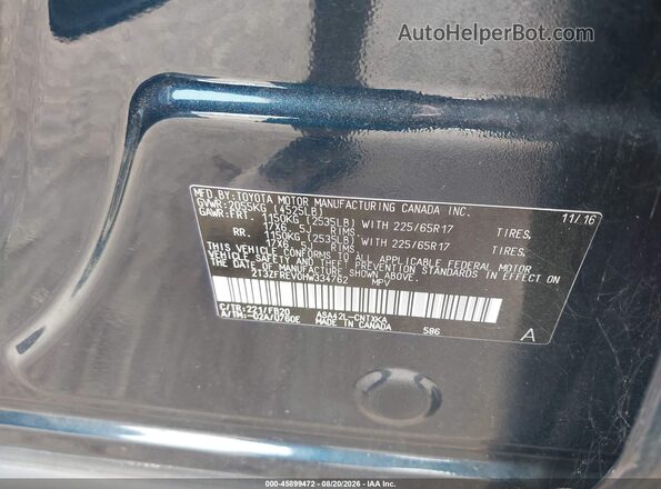 2T3ZFREV0HW334762 2017 TOYOTA RAV4 Dark Blue Vista del compartimento del motor
