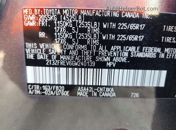 2T3ZFREV6GW240139 2016 TOYOTA RAV4 Gray 360 interior view