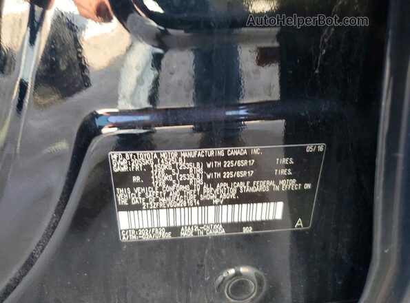 2T3ZFREV6GW281614 2016 TOYOTA RAV4 Black VIN կոդի պիտակի տեսք