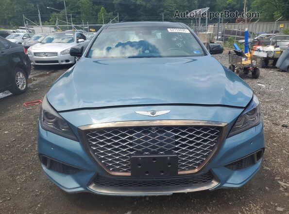 KMHGN4JB4JU229410 2018 GENESIS G80 Blue Widok z tyłu
