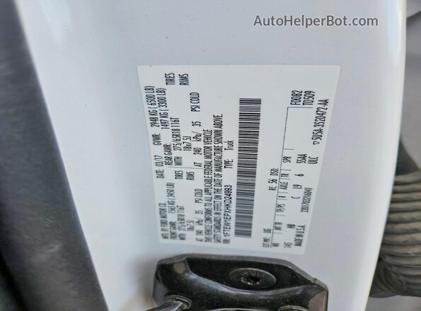 1FTEW1EPXHKD24993 2017 FORD F150 White Widok naklejki z numerem VIN