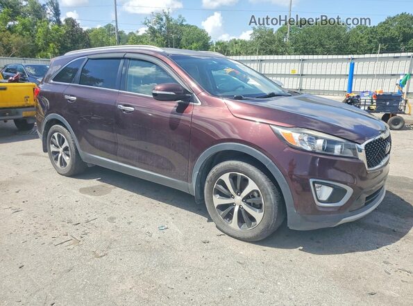 5XYPH4A56GG027734 2016 KIA SORENTO Темно-бордовый Вид спереди