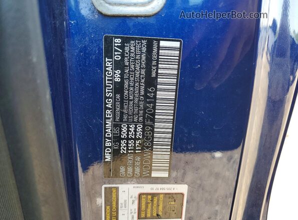 WDDWK8GB9JF704146 2018 MERCEDES-BENZ C-CLASS Blue VIN sticker view