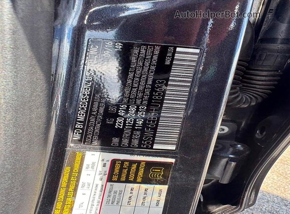 55SWF6EB5HU185633 2017 MERCEDES-BENZ C Black Widok tylnych siedzeń