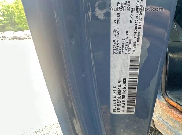 3C6URVJG9LE144990 2020 RAM PROMASTER Blue Սալոնի հետևի տեսք