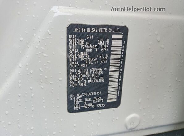 JN8AZ2NF3G9610455 2016 INFINITI QX80 White Սալոնի 360 աստիճան տեսք