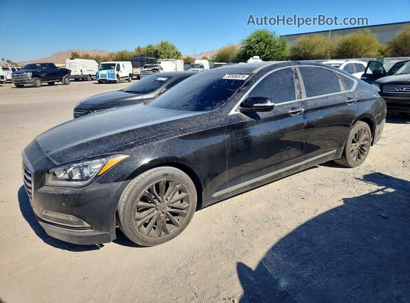 KMHGN4JE7HU167375 2017 GENESIS G80 Черный Задняя левая четверть