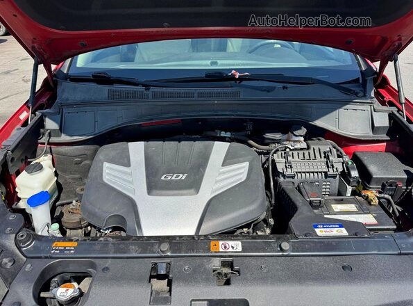 KM8SRDHF3HU202748 2017 HYUNDAI SANTA Red Widok wnętrza z tyłu