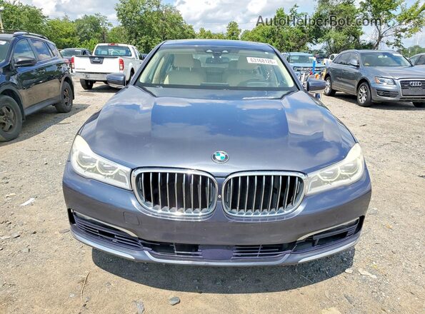 WBA7F2C57GG419641 2016 BMW 7 SERIES Blue Вид ззаду