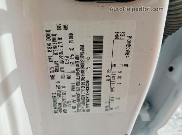 1FT7W2BTXSEC60380 2025 FORD F250 White Widok naklejki z numerem VIN