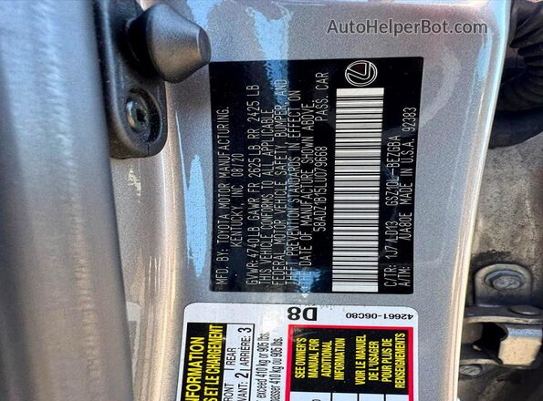58ADZ1B15LU079668 2020 LEXUS ES Gray Vista de los asientos traseros