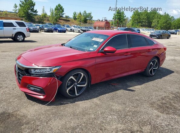 1HGCV1F35JA212248 2018 HONDA ACCORD Red Tył lewy