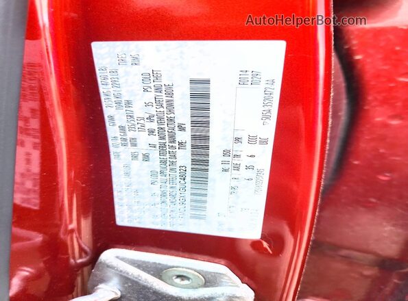 1FMCU9GX1GUC48023 2016 FORD ESCAPE Красный Вид наклейки с VIN-кодом