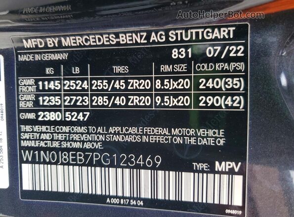 W1N0J8EB7PG123469 2023 MERCEDES-BENZ GLC-CLASS Black Панорамний вид салону 360°