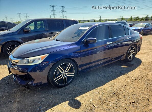 1HGCR2F65HA072295 2017 HONDA ACCORD Blue Trasero izquierdo