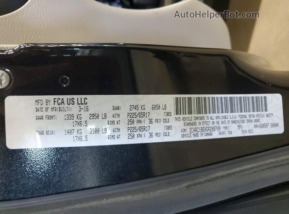 2C4RC1BGXGR289709 2016 CHRYSLER TOWN Black Widok wnętrza 360 stopni