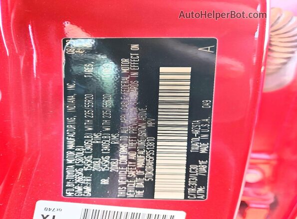 5TDKDRAH5PS513810 2023 TOYOTA HIGHLANDER Красный Панорамный вид салона 360°
