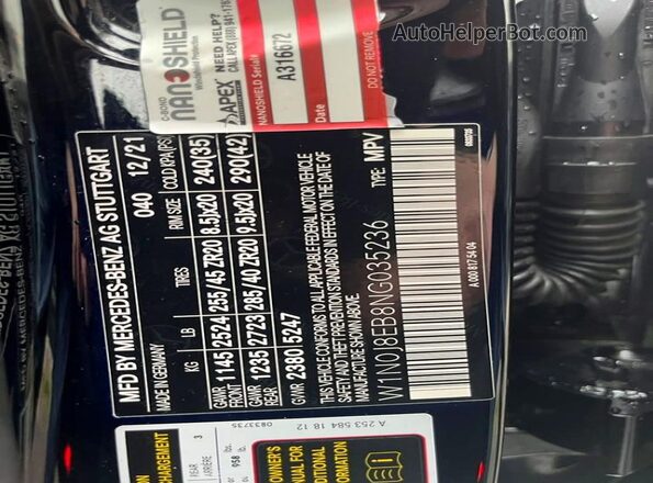 W1N0J8EB8NG035236 2022 MERCEDES-BENZ GLC-CLASS Черный 