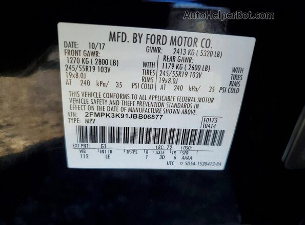 2FMPK3K91JBB06877 2018 FORD EDGE Black Սալոնի 360 աստիճան տեսք