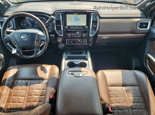1N6AA1ED1MN523889 2021 NISSAN TITAN Blue Widok zestawu wskaźników