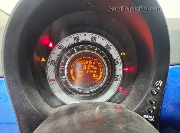 3C3CFFAR7GT184432 2016 FIAT 500 Blue Սարքավորումների վահանակի տեսք