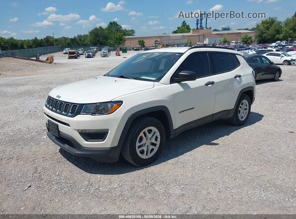 3C4NJCAB4JT405609 2018 JEEP COMPASS White Առջևի ձախ երեք քառորդ տեսարան