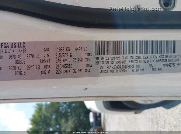 3C4NJCAB4JT405609 2018 JEEP COMPASS White Շարժիչի բաժամունքի տեսք