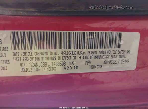 3C4NJCBB1JT469508 2018 JEEP COMPASS Red Widok komory silnika