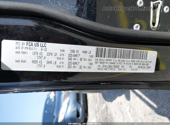 3C4NJCBB6JT466281 2018 JEEP COMPASS Black Engine compartment view