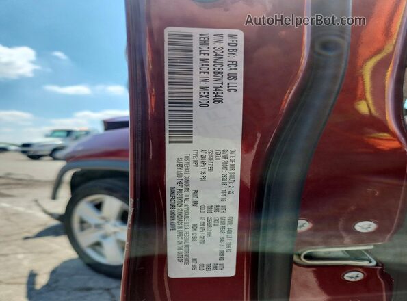 3C4NJCBB7NT149406 2022 JEEP COMPASS Red VIN կոդի պիտակի տեսք
