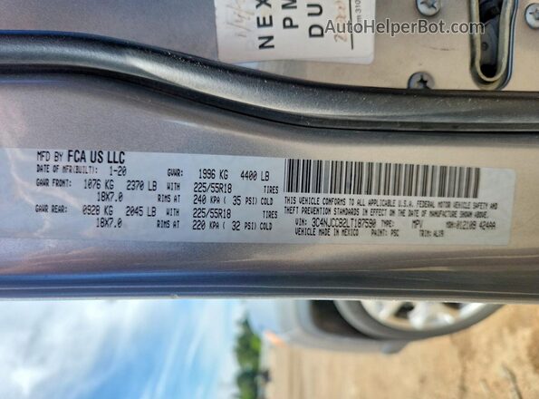 3C4NJCCB2LT187590 2020 JEEP COMPASS Silver VIN sticker view