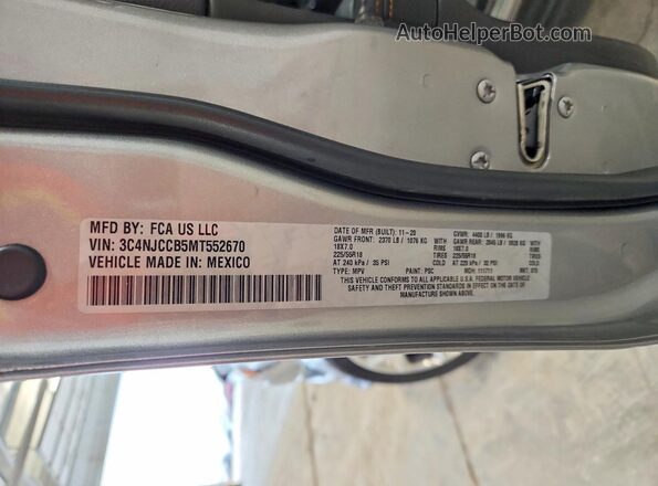 3C4NJCCB5MT552670 2021 JEEP COMPASS Silver Vista de la etiqueta del VIN